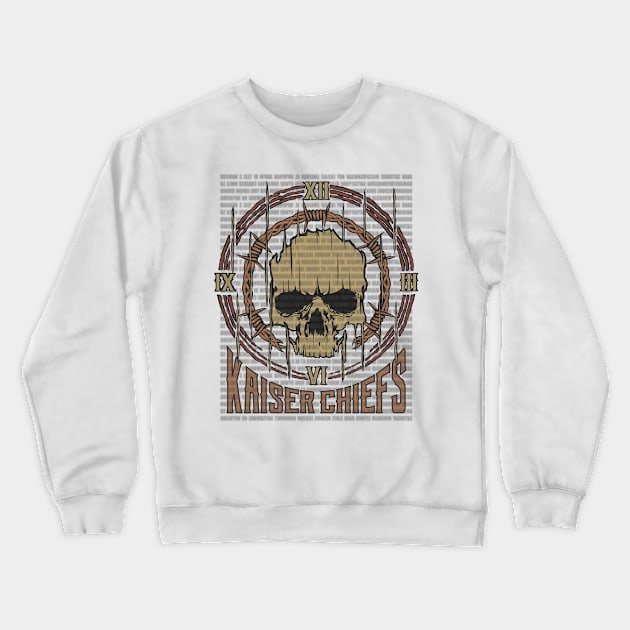 Kaiser Chiefs Vintage Skull Crewneck Sweatshirt by darksaturday